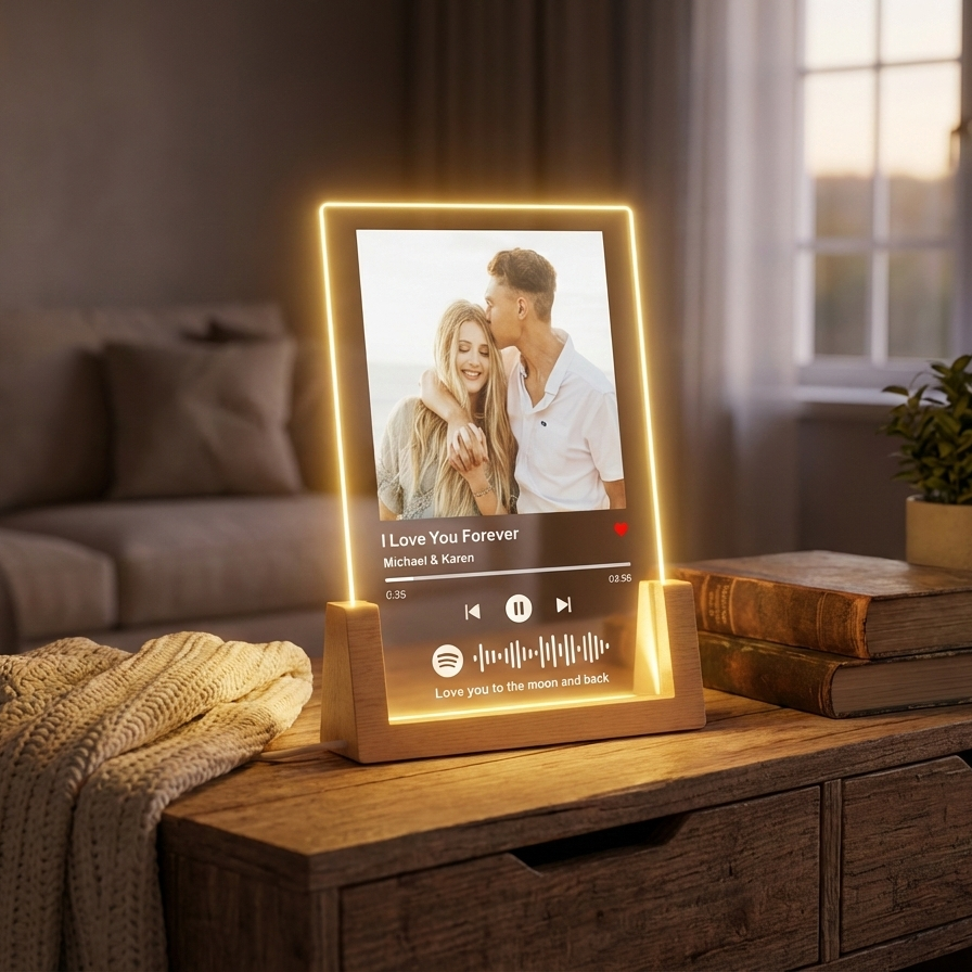לוח Spotify LED בעיצוב אישי – השיר שלכם באור מיוחד