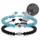 סט צמידים זוגיים עם אבן “אני אוהב/ת אותך” ב־100 שפות