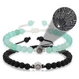 סט צמידים זוגיים עם אבן “אני אוהב/ת אותך” ב־100 שפות