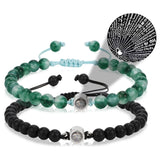 סט צמידים זוגיים עם אבן “אני אוהב/ת אותך” ב־100 שפות