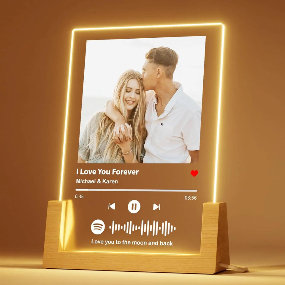 לוח Spotify LED בעיצוב אישי – השיר שלכם באור מיוחד